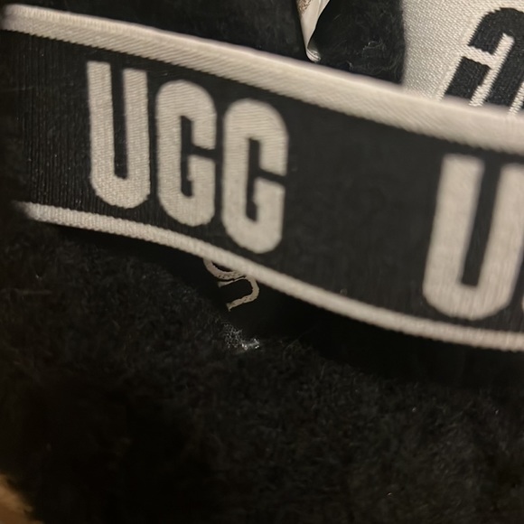 NWT UGG Women’s Fuzzita Clear Black Shearling Sandal Size 7 - Picture 10 of 12